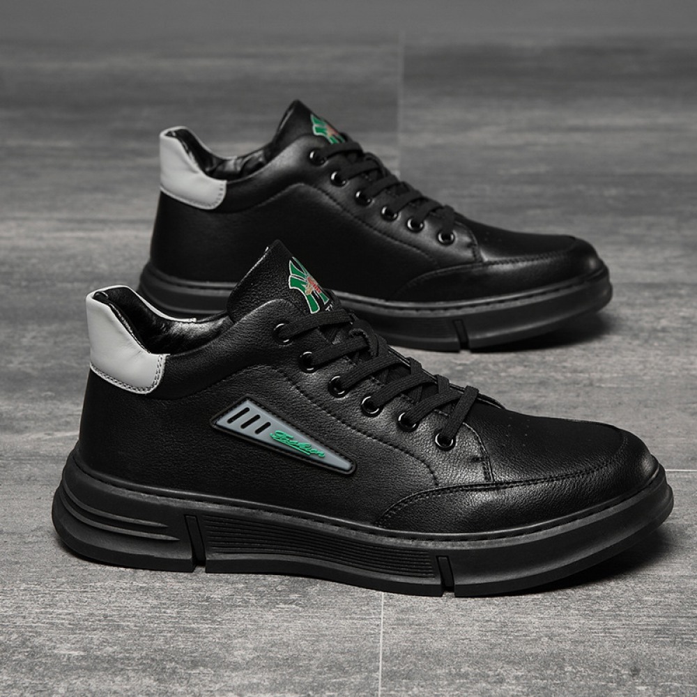 Men's Leather Sneakers Autumn And Winter Fashion Casual Shoes